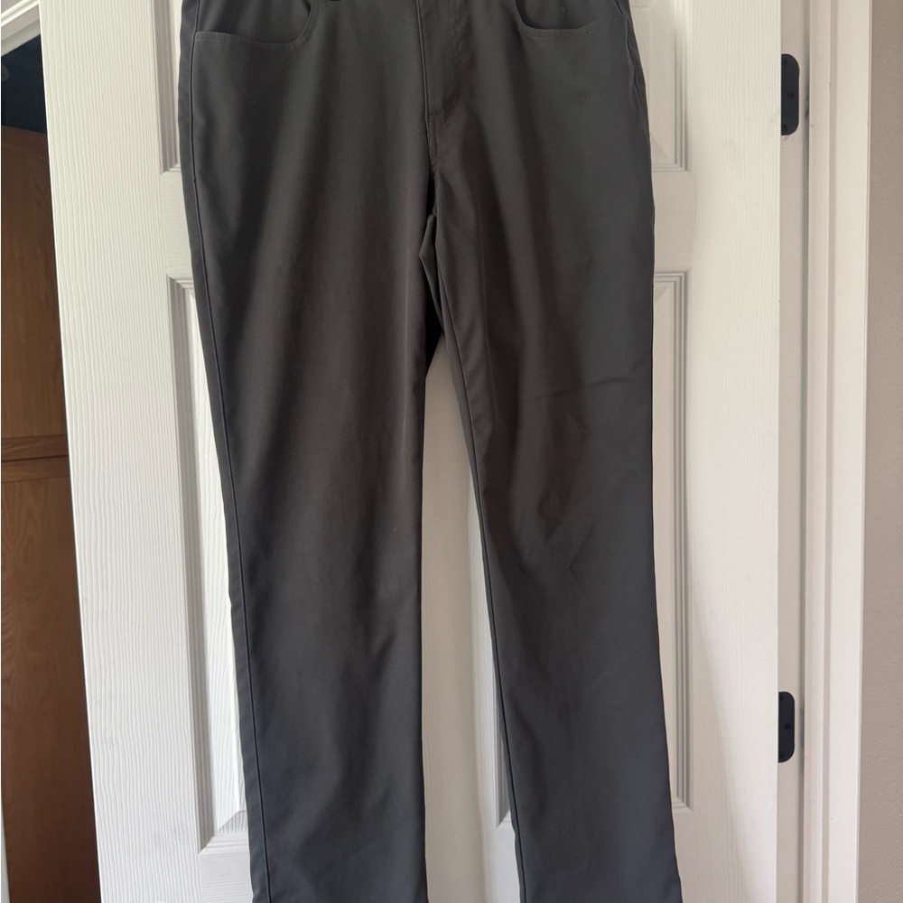 Pebble Beach Gray Chinos Flat Front Cotton Blend